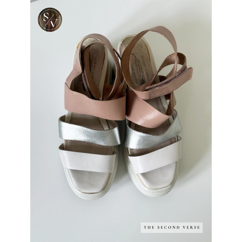 Jeffrey Campbell X Free People Platform Wedges Wrap Ankle Strap Size 6